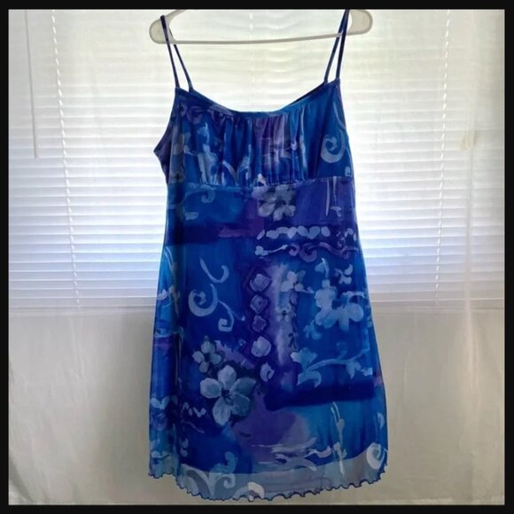 All That Jazz Blue and Purple Spaghetti Strap Mini Dress - Picture 1 of 11
